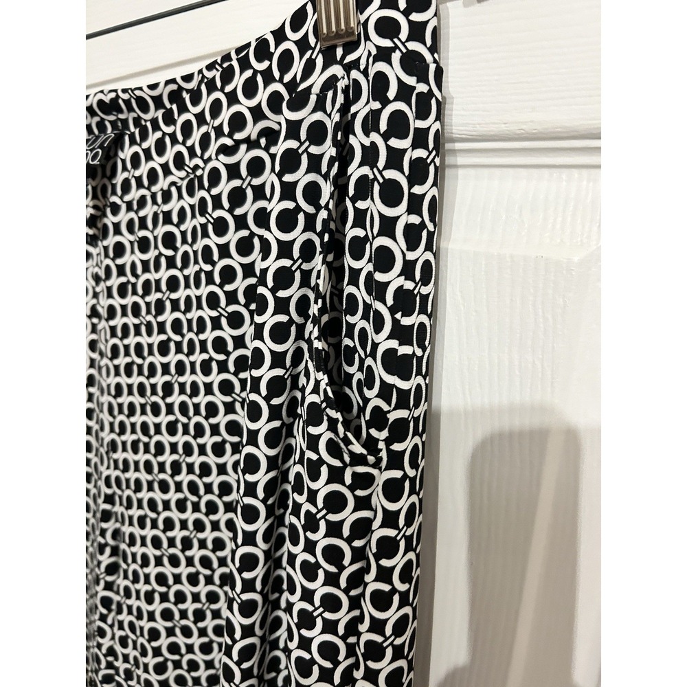 Clara Sun Woo Women's Pants Medium‎ Black White Geometric Print Stretch Pockets - Picture 6 of 9